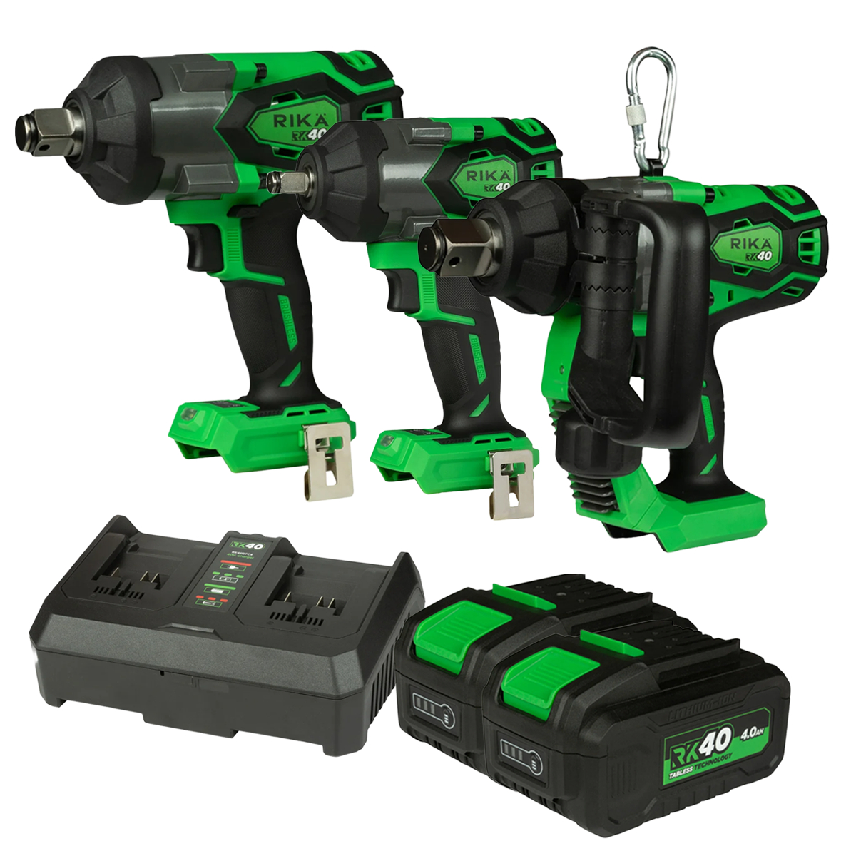 Rikä RK40 40V Pro Impact Kit | 1350Nm + 1000Nm + 2500Nm | Brushless | 2x Tabless Batteries